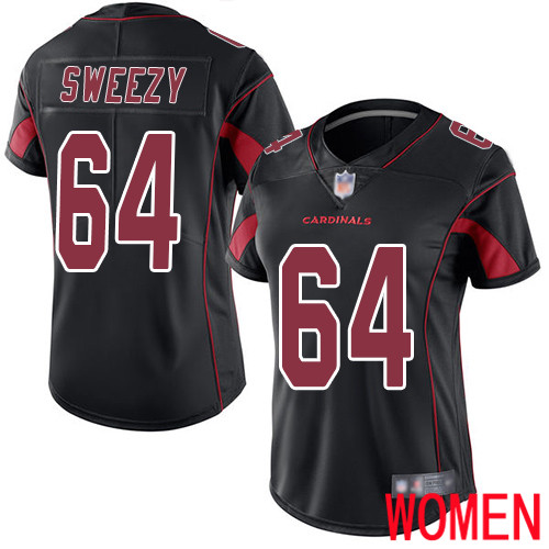 Arizona Cardinals Limited Black Women J.R. Sweezy Jersey NFL Football 64 Rush Vapor Untouchable